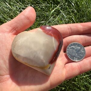 Polished Mookaite Stone with Red and Cream Hues